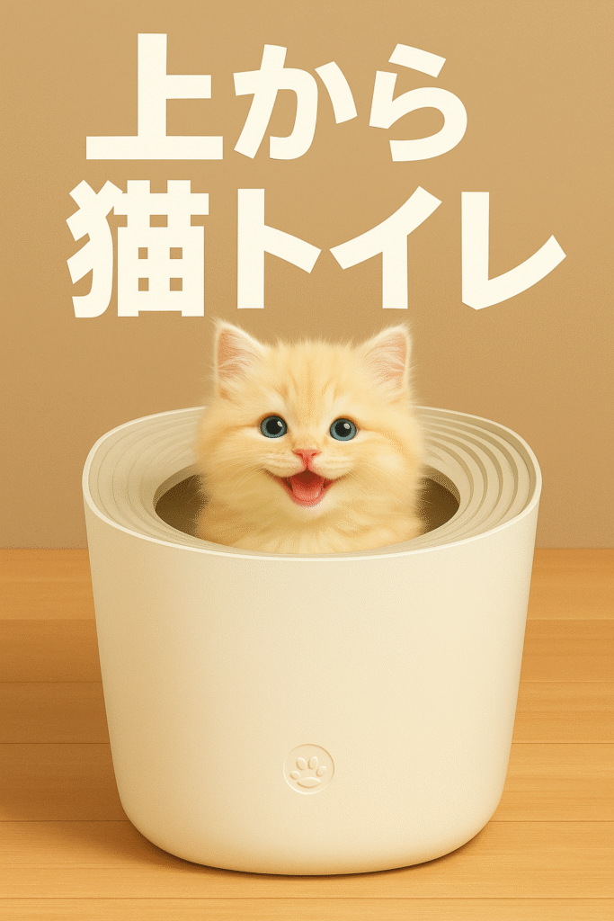 猫がトイレから顔を出す画像