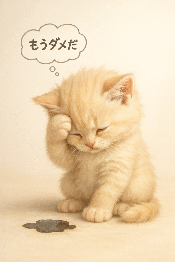 おねしょ　マーキングした猫